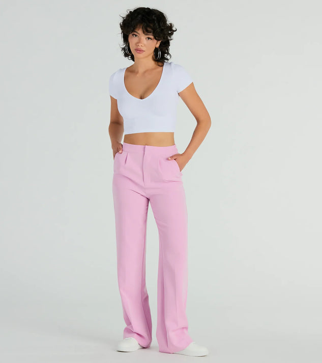 Refresh your fall closet with stylish women's pants like the Style So Chic Straight-Leg Woven Trouser Pants in a sleek fabric and a pant leg style that makes your look unique.