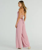 Effortless Allure Lace-Up Woven Wide-Leg Jumpsuit