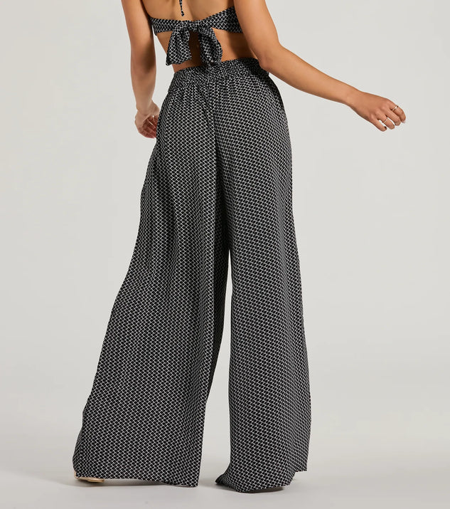 All Set Up High Rise Geometric Palazzo Pants | Windsor