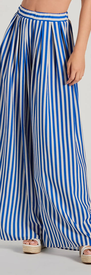 Festive Fun High-Rise Striped Palazzo Pants