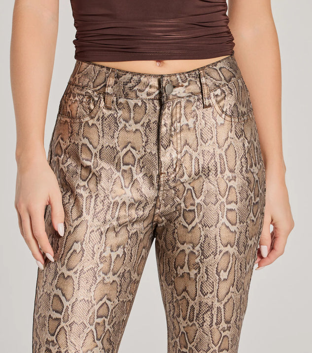 パンツ Snake Print Nylon Open Hem Pants sfs S.F.S Snake Print Nylon Open Hem Pants