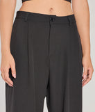Step into seasonal style with the Posh Play High Rise Wide Leg Trouser Pants, a pair of women's black pants in a rich winter color, ideal for creating chic holiday party attire or a night-out look.