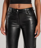 Create bold, fashion-forward looks for spring or summer with the Ready For Glam Faux Leather Pants in black, a must-have piece from Windsor’s collection of stylish bottoms for women.