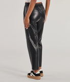 The Rebel Chic Faux Leather Pants is a trendy women's bottom in black, designed with modern details and alluring textures to complete chic outfits for 2025.