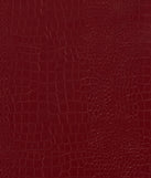 Create bold, fashion-forward looks for spring or summer with the Chic Babe Faux Leather Croc-Embossed Wide-Leg Pants in red, a must-have piece from Windsor’s collection of stylish bottoms for women.