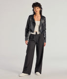 
Upgrade your style game for 2025 with the First Look Contrast Wide-Leg Pants in black, perfect for any fashion-forward wardrobe.