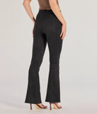 The Bring The Drama Flared High-Waist Pants is a trendy women's bottom in black, designed with modern details and alluring textures to complete chic outfits for 2025.
