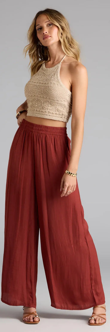 Choosing brown pants means the Laidback Luxe Wide-Leg Palazzo Pants are your new power move—polished enough for plans, bold enough for the gram.