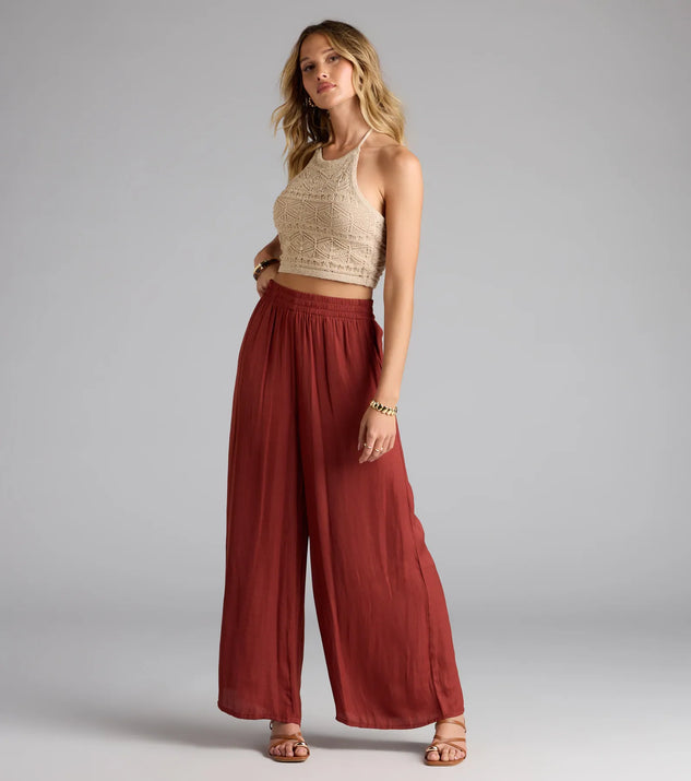 【COSYHARU】Beige Gray & Black Pine Bizo Wide Slacks Slacks - Light beige melange - Ladies | H&M US