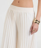 The Pretty Pleats High-Rise Chiffon Palazzo Pants in natural brings edge and energy to your vibe, ready to elevate any festival look or concert outfit.