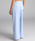 Serve effortless style and scroll-stopping energy in the Power Moves High-Rise Trouser Pants, part of a light blue matching clothing set that does the work for you with bold, polished vibes from top to bottom.