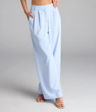 Serve effortless style and scroll-stopping energy in the Power Moves High-Rise Trouser Pants, part of a light blue matching clothing set that does the work for you with bold, polished vibes from top to bottom.
