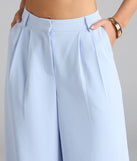 Serve effortless style and scroll-stopping energy in the Power Moves High-Rise Trouser Pants, part of a light blue matching clothing set that does the work for you with bold, polished vibes from top to bottom.
