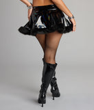 Fierce Feline Latex Mini Skater Skirt