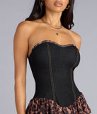 Wild Streak Denim Corset Romper