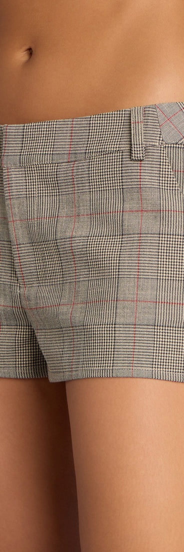 Tailored Mood Plaid Woven Shorts