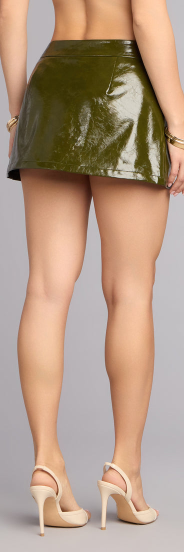 High Gloss Patent A-Line Skort