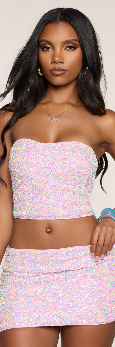 Pop Off Sequin Mini Skort