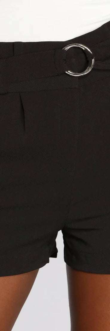 Roll With It Paper-bag Belted Dress Shorts