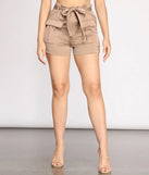 Paper Bag Tie Waist Cargo Shorts