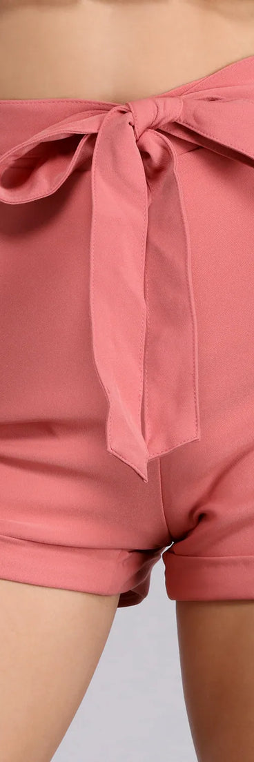 On A Roll Tie Waist Shorts