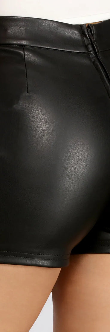 Buckle Up Faux Leather Shorts