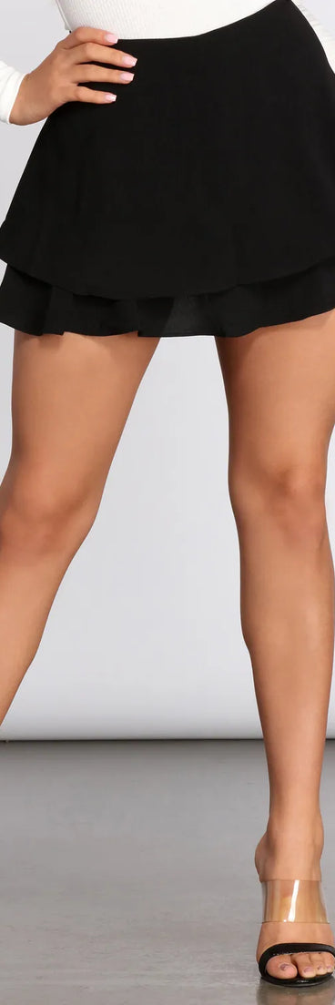 Double Layer Mini Skort