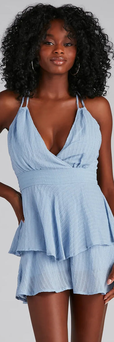 On Your Mind Surplice Skater Romper