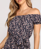 Flirty In Floral Off-The-Shoulder Romper