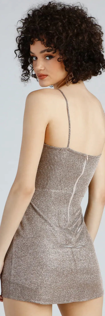 Glisten All Night Glitter Skort Romper