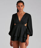 Out Of Town Lace-Up Chiffon Romper