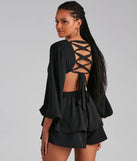 Out Of Town Lace-Up Chiffon Romper