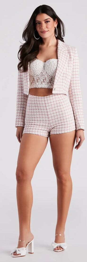As If Moment Tweed Fitted Shorts