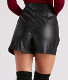 Button Me Up Faux Leather Shorts