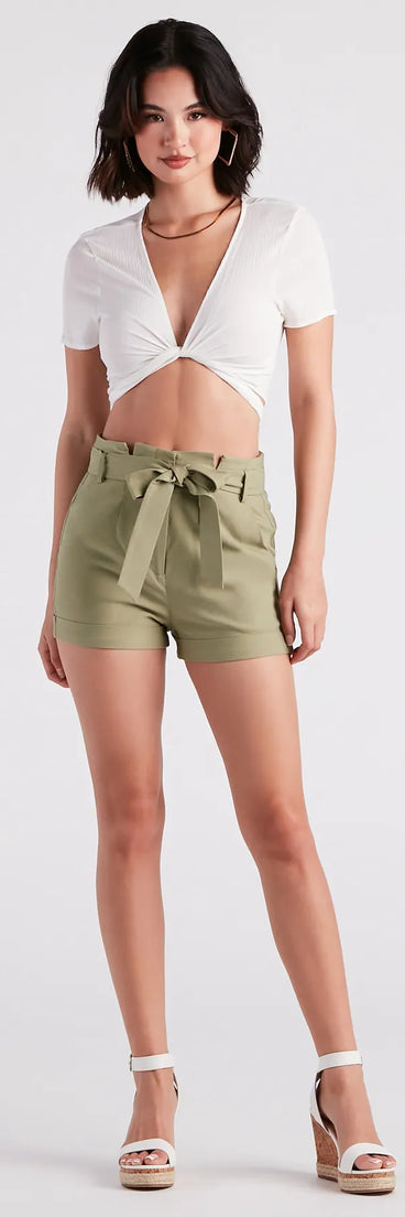 Chic And Polished Paperbag Shorts