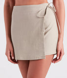 Stylishly Elevated Side Tie Woven Skort