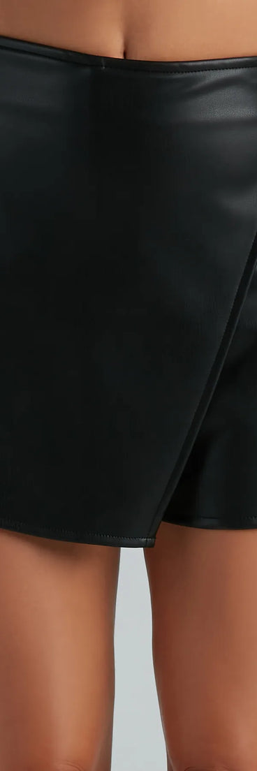 The Cutest Overall Faux Leather Side Tie Skort