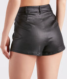 Good Girl Gone Glam Rhinestone Faux Leather Shorts