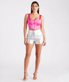 Trendy Muse Metallic Faux Leather High-Rise Shorts