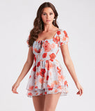 Summer Romance Floral Chiffon Skater Romper