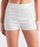 The Blinged Out Babe Rhinestone Hot Shorts is a trendy women's bottom, designed with modern details and alluring textures to complete chic outfits for 2025.