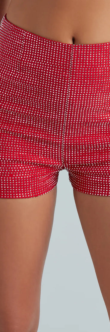 Bring The Glamour Rhinestone Hot Shorts