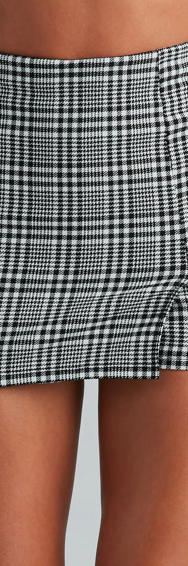 Checkin' It Twice Plaid Mini Skort