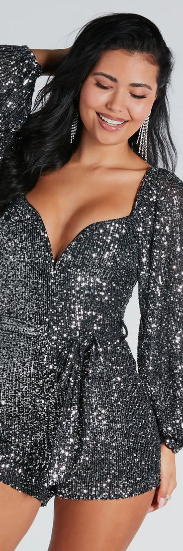 Meet Me At Midnight Sequin Romper
