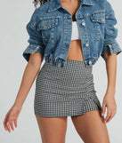 The Girl Next Door Gingham Print Mini Skort offers a discreetly comfy fit with shorts under a stylish skirt overlay featuring the latest accents and details.