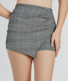 Chic Aesthetic Plaid Wrap Skort