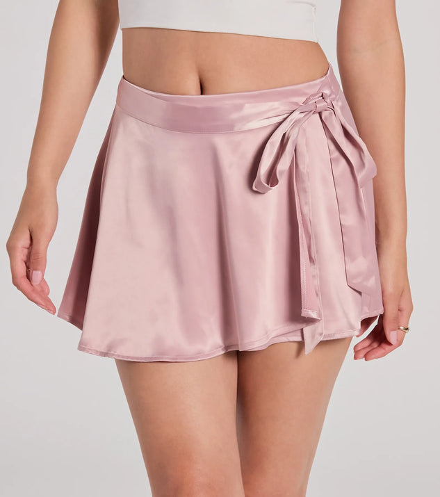 Releve Cutie Faux Wrap Satin Skater Skirt | Windsor Releve Cutie Faux Wrap Satin Skater Skirt | Windsor