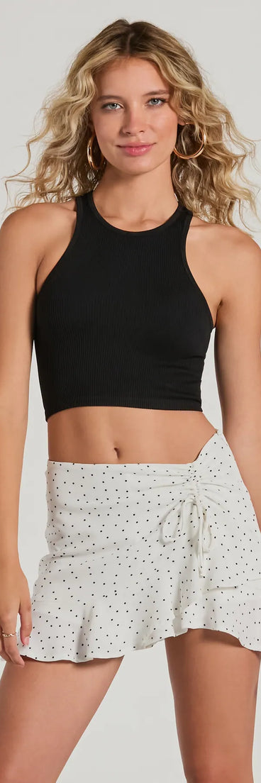 Darling Pose High-Rise Polka Dot Mini Skort