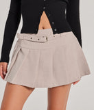 Create bold, fashion-forward looks for spring or summer with the It-Girl Attitude Drop Waist Pleated Skort in beige, a must-have piece from Windsor’s collection of stylish bottoms for women.