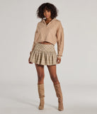 Upgrade your style game for 2025 with the Cutie In Lace Lattice Hanky Hem Mini Skirt in natural, perfect for any fashion-forward wardrobe.